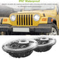 Moclever Round Halo LED Headlight, 2PCS 7 Inch LED Headlights 6000 Lumens Offroad Light Angle Eyes Compatible with Jep Wrangler TJ JK CJ with H4 to H13 Adapter Plug and Play