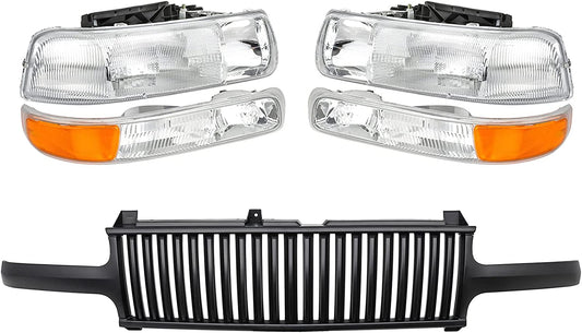 A&P 4PC Chrome Headlight Assembly Clear Lens for Chevy 00-06 Tahoe Suburban 1500 2500/99-02 Silverado 1500 – photo 3