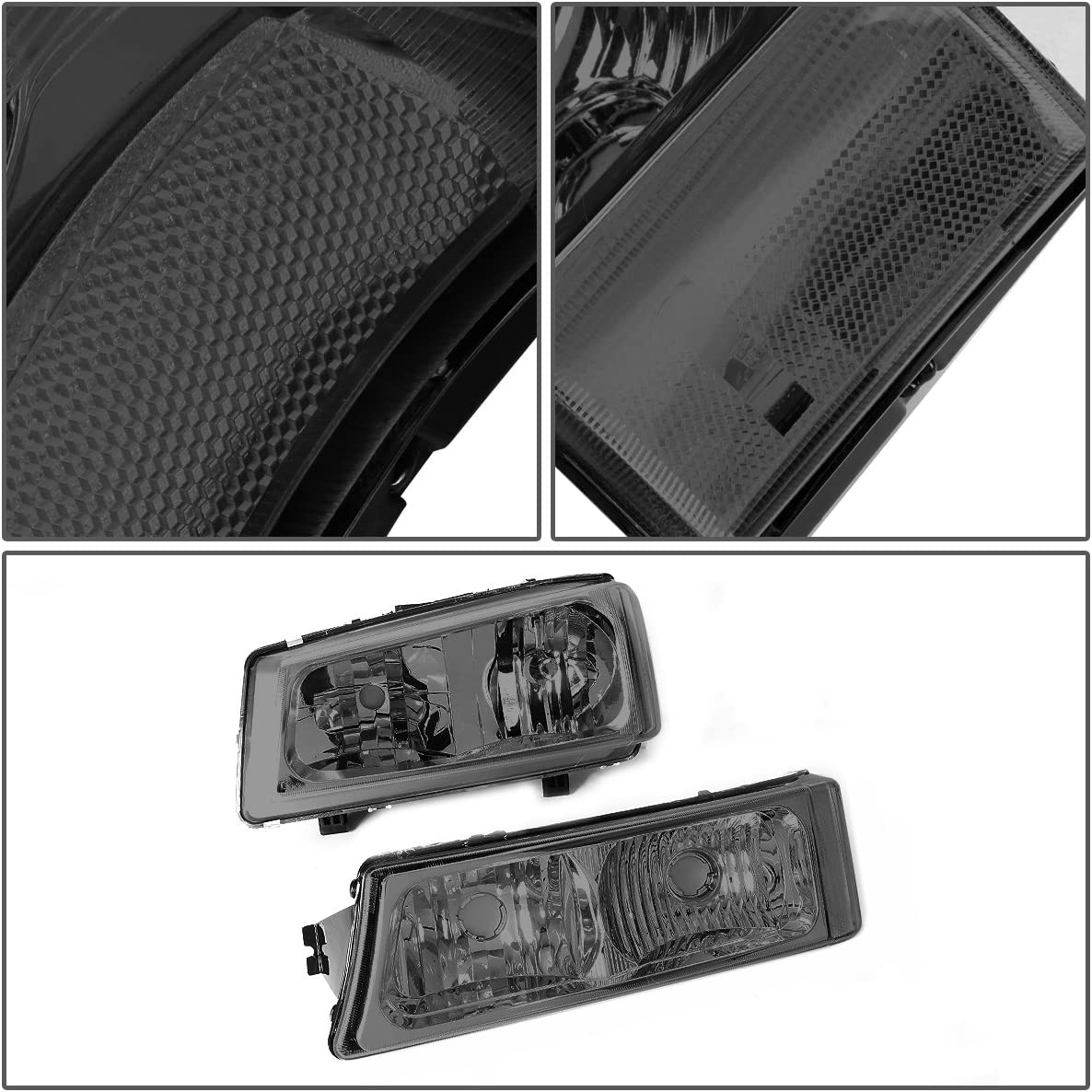DNA Motoring, HL-OH-CS03-4P-SM-AM, Driver and Passenger Side Headlight Assembly.
