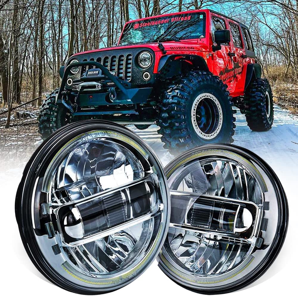 DOT Approved 7" LED Headlights for 1997-2018 Jeep Wrangler JK LJ CJ TJ, Exclusive Patent Hummer H1 H2-2020 Headlights.