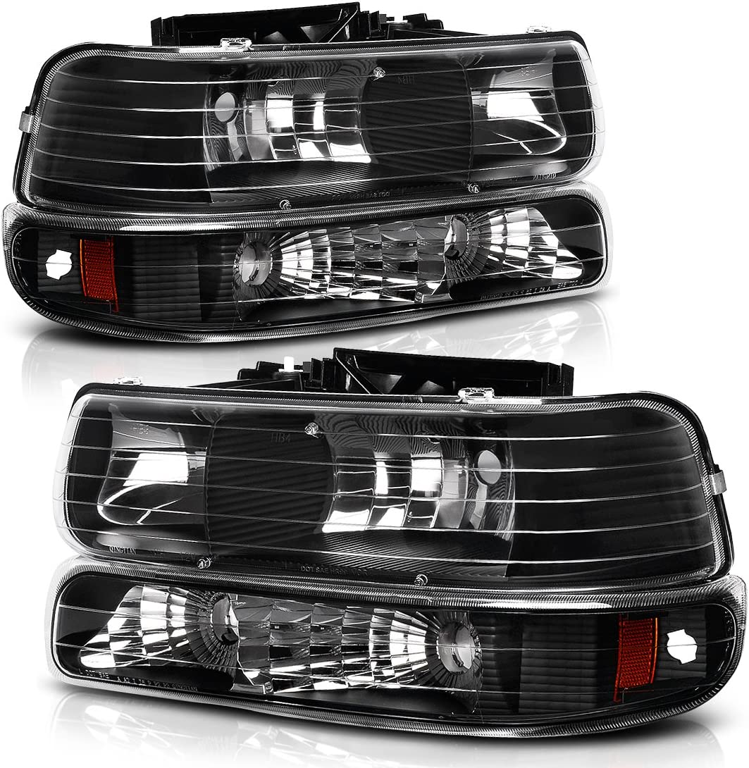 AUTOSAVER88 Headlight Assembly Compatible with 1999-2002 Chevy Silverado  1500 2500/2001-2002 Chevy Silverado 1500HD 2500HD 3500/2000-2006 Tahoe