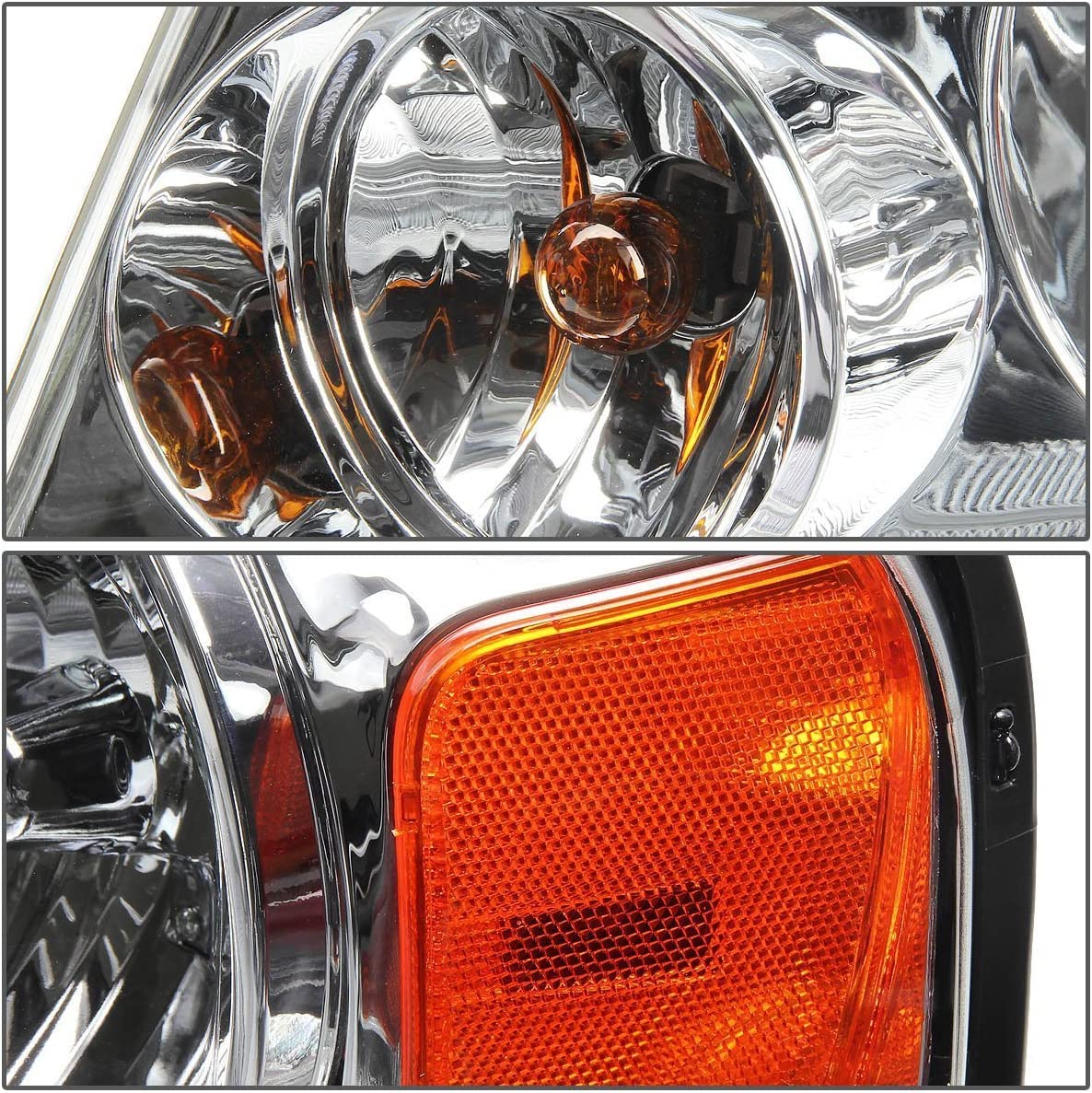 DNA Motoring HL-OH-F1504-CH-AM Headlight Assembly - Driver and Passenger Side