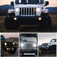 7 Inch H6024 Round LED Headlights 7 Inch Black High Low Sealed Beam H4-H13 Adapter Compatible with Jeep Wrangler JK TJ LJ CJ Hummber H1 H2 (Pair)
