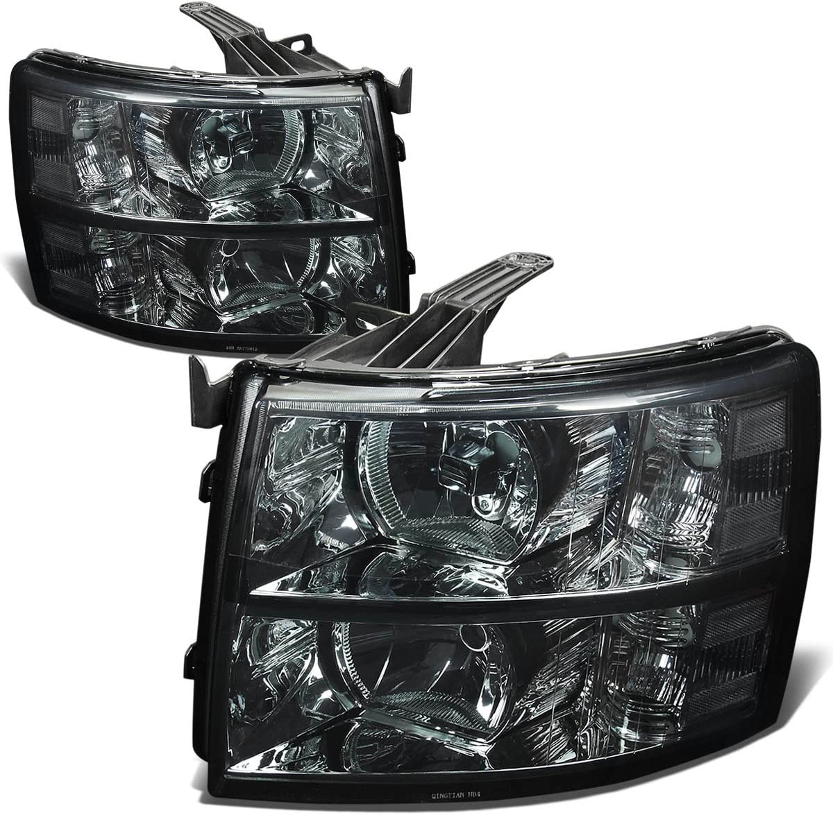 DNA Motoring HL-OH-CSIL07-SM-CL1 Smoke Lens Headlights Compatible with 07-13 Silverado 1500 Smoke 07-13 Silverado 1500