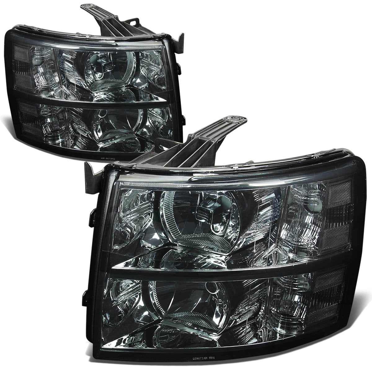 DNA Motoring HL-OH-CSIL07-SM-CL1 Smoke Lens Headlights Compatible with 07-13 Silverado 1500 Smoke 07-13 Silverado 1500