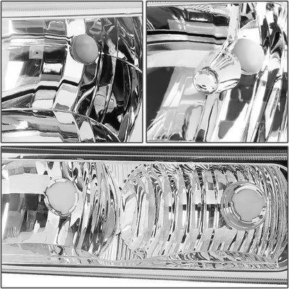 Dna Motoring Hlohcs034pchcl1 Chrome Housing Headlights Compatible With 20032006 Chevy Silveradoavalanche Fit Models Without Factory Cladding Clear