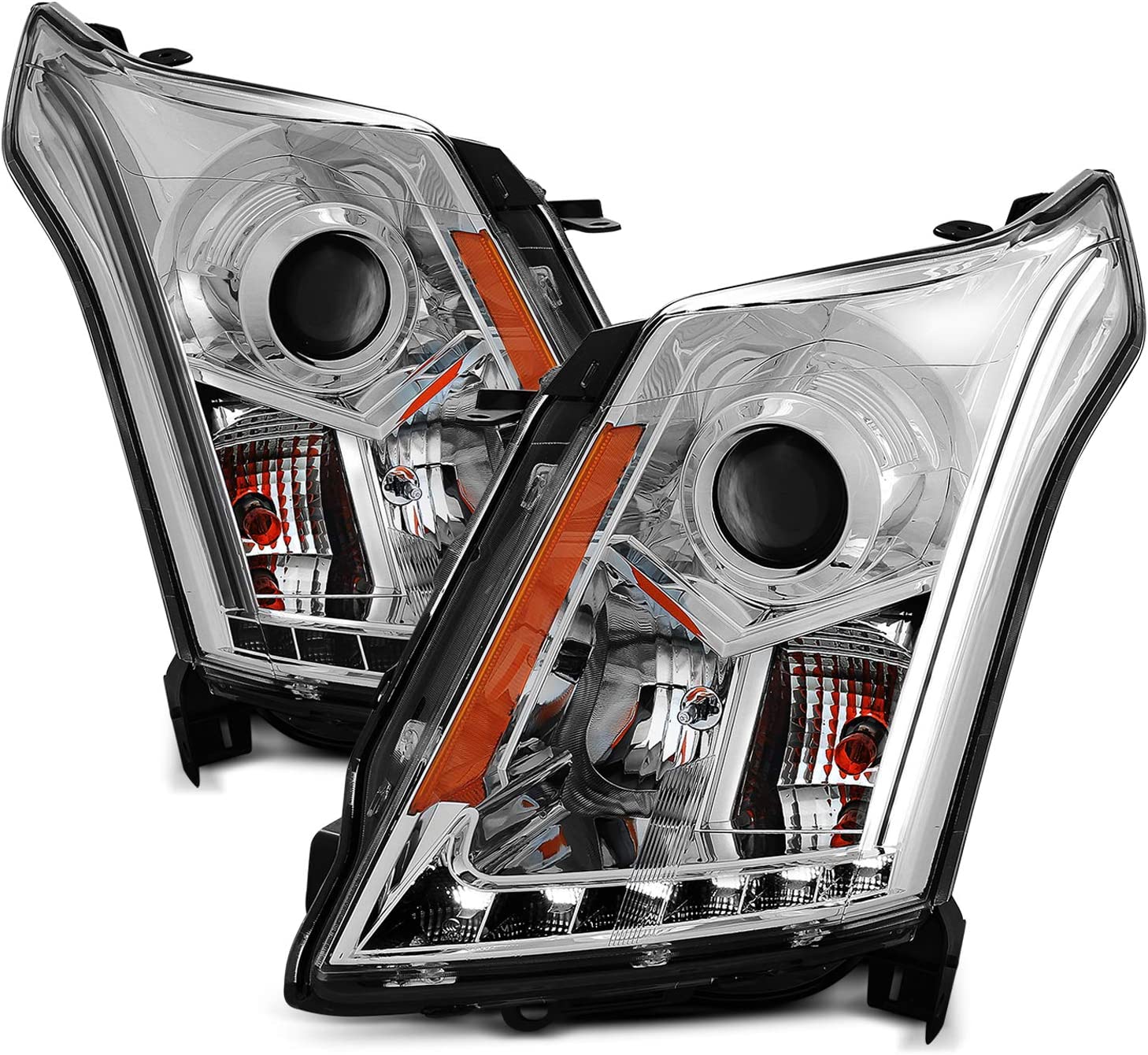 AmeriLite Chrome Projector Replacement Headlights & LED Boards for