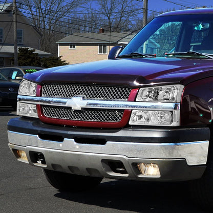 Dna Motoring Hlohcs034pchcl1 Chrome Housing Headlights Compatible With 20032006 Chevy Silveradoavalanche Fit Models Without Factory Cladding Clear