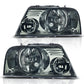 2004 - 2008 Ford F-150 headlights with smoked lens, chrome housing, clear reflector