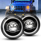 LX-LIGHT DOT Super Bright 7 Inch Projection LED Headlights with Halo DRL/Turn Signal Compatible with Jeep Wrangler TJ JK JKU JL Hummer H1 H2 Defender 90 110, Black