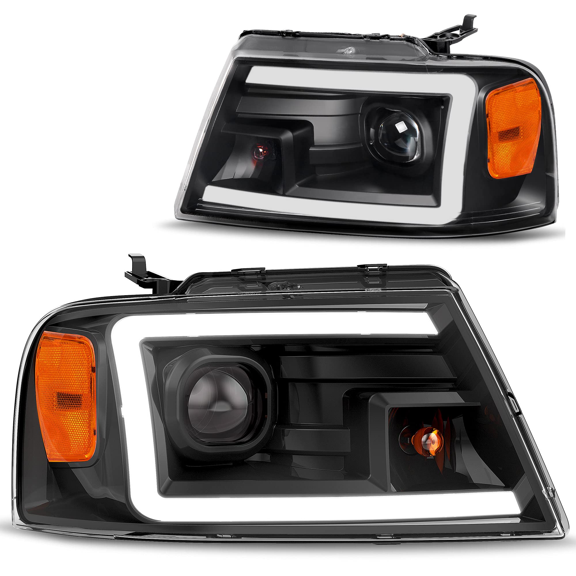 2004 - 2008 Ford F-150 Black Housing with led DRL – NTXGlow
