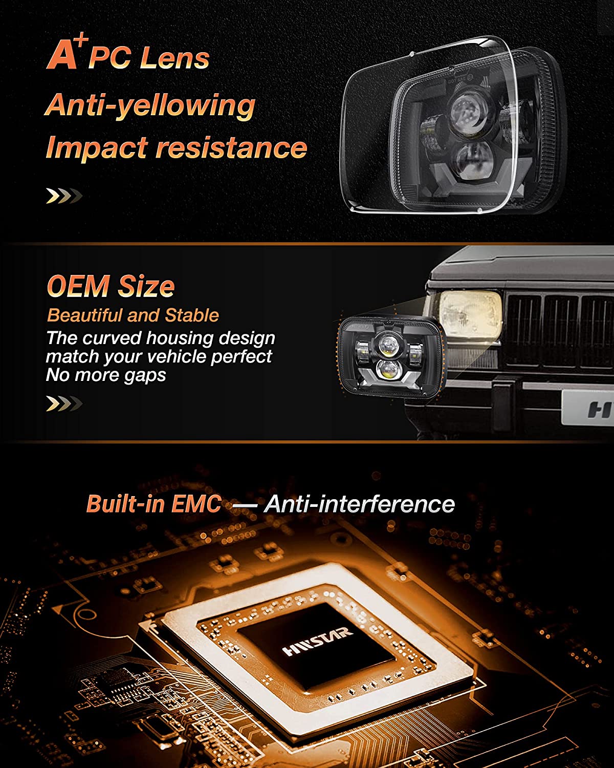 2021 New Osram Chips 180W DOT 500% Brighter Anti-Glare H6054 5x7