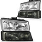 DWVO Headlight Assembly Compatible with Chevy Silverado Avalanche 1500 2500 3500 Black with Clear Housing