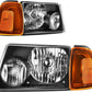 AUTOSAVER88 LED DRL Headlight Assembly Compatible with 2001-2011 Ford Ranger, Pair Headlights w/Daytime Running Light, Chrome Housing, Amber Reflector