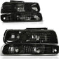 AUTOSAVER88 Headlights Assembly Compatible with 1999-2002 Chevy Silverado / 2000-2006 Tahoe Suburban Headlamp with Bumper Lights Smoke Lens Clear Reflector