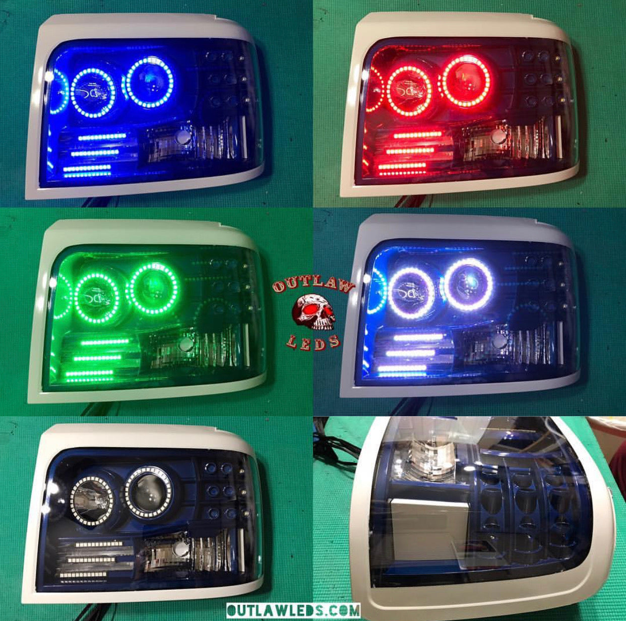 1992-1997 Obs Headlights Double Halo 3 Strips