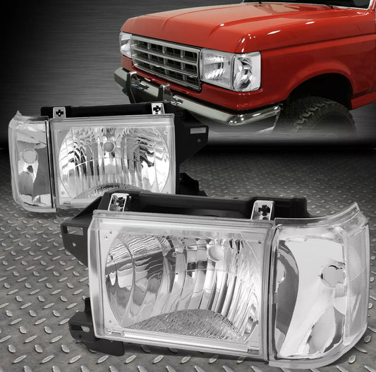 1987-1991 Ford Obs F150f250f350 Bronco Clear Lens And Side Marker Headlights
