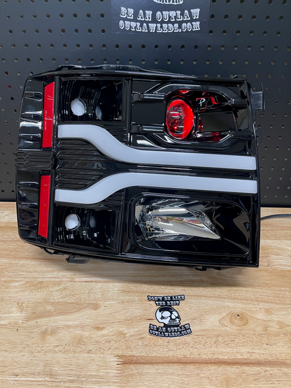 2007-2013 Chevy Silverado 1500 Center Bar Projector Headlights Details