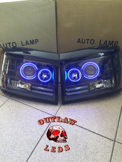 1992-1997 Ford Obs Headlights Double Halo Half Circle