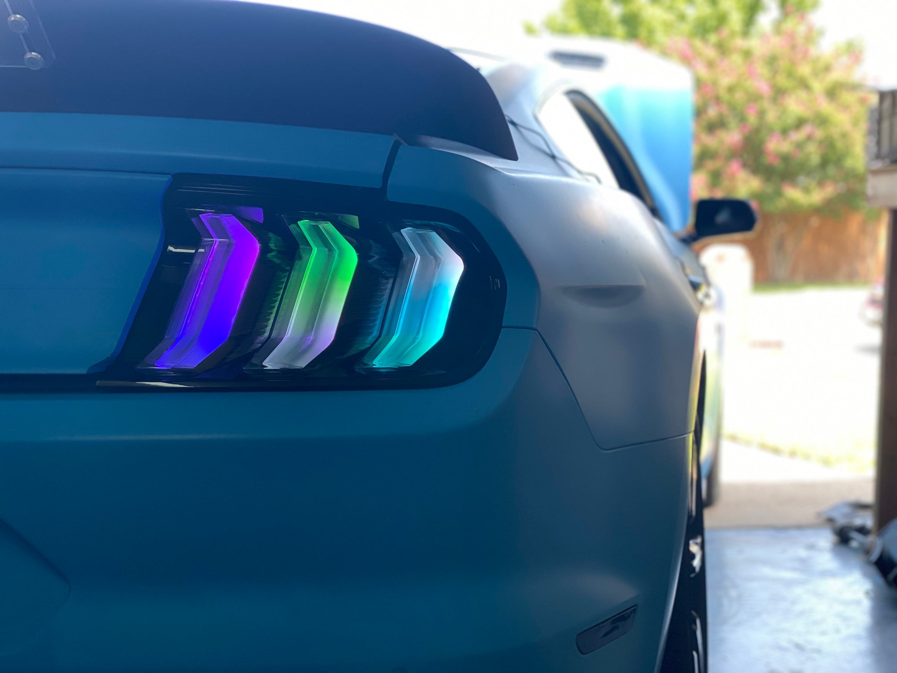 2018 Mustang Style Clear Color Shifting Tail Lights Ntxglow