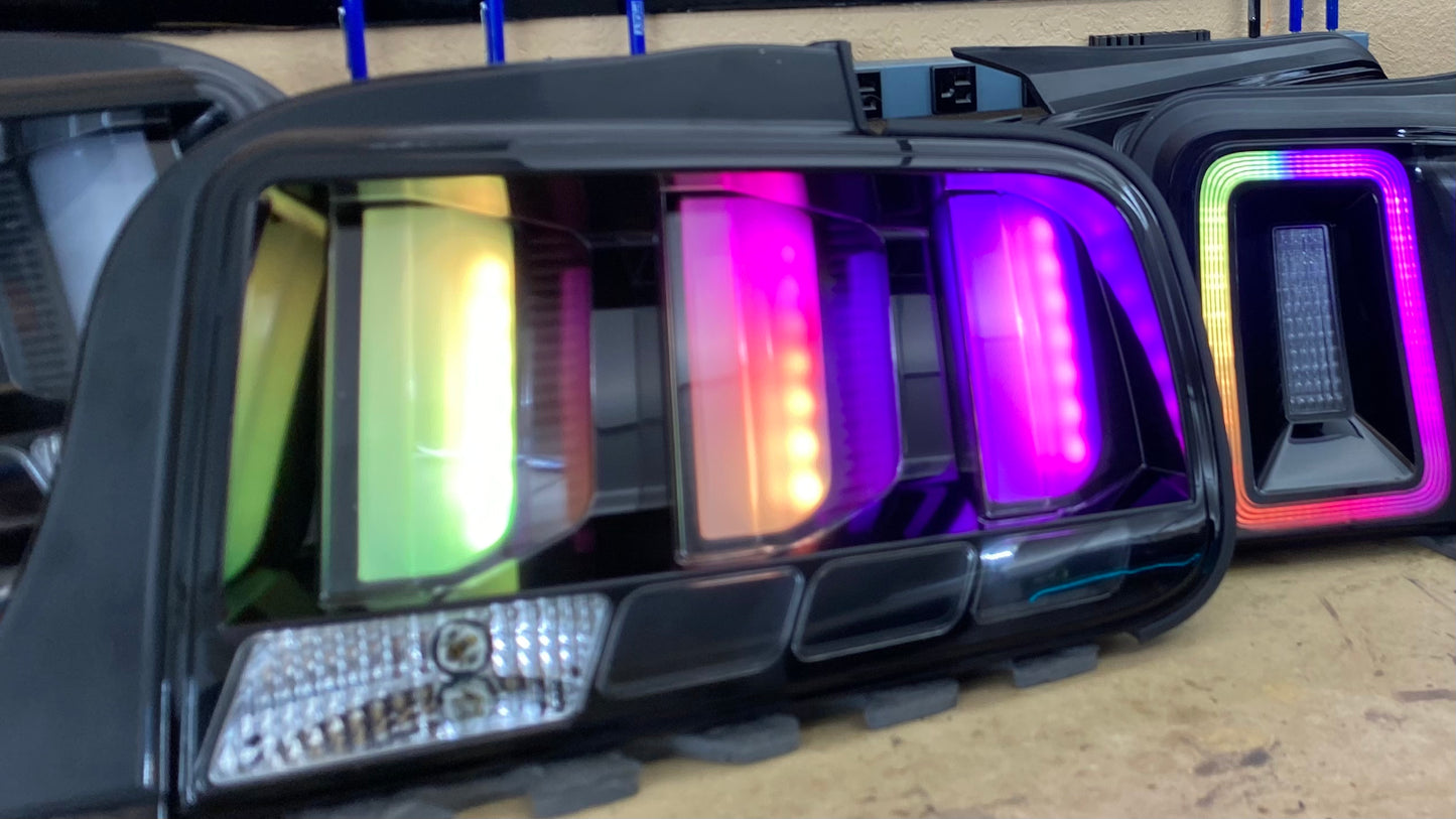 2005 style color shifting mustang tail lights